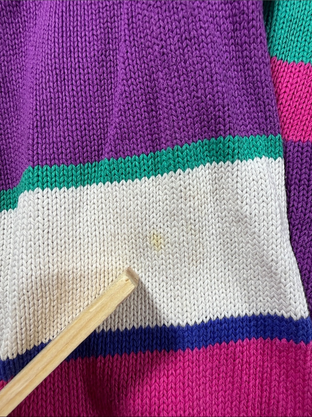 Signature Vintage  Teal, Purple & Pink Geometric Button-Up Cardigan sz M 24X20.5 - Picture 11 of 14
